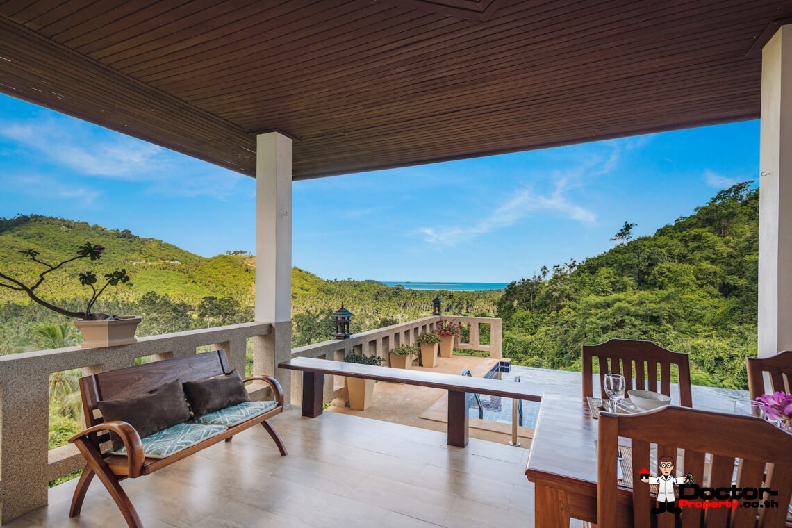 4 Bed Pool Villa with Sea View – Taling Ngam, Koh Samui – For Sale